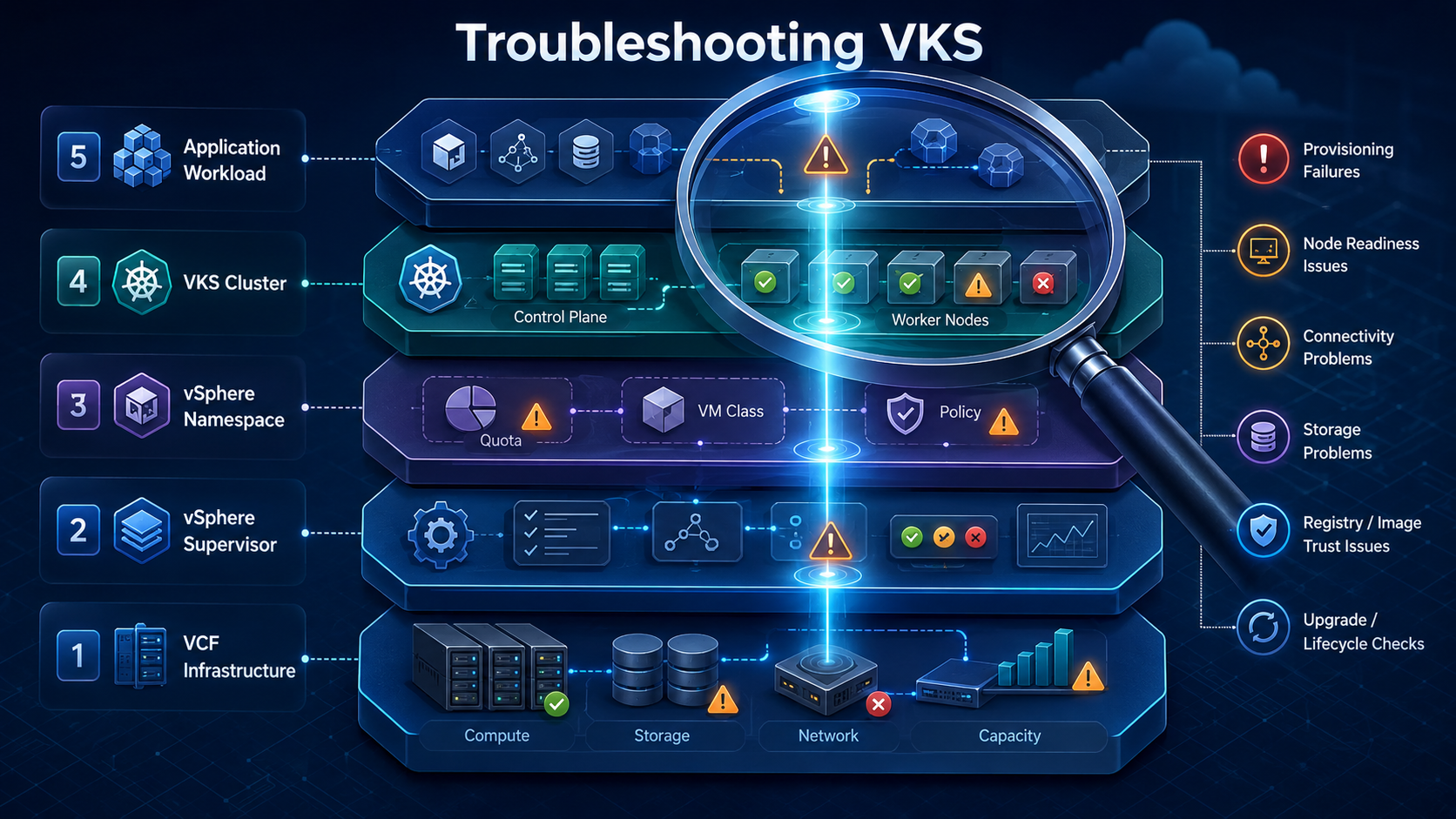 Troubleshooting vSphere Supervisor, Namespace, and VKS Provisioning